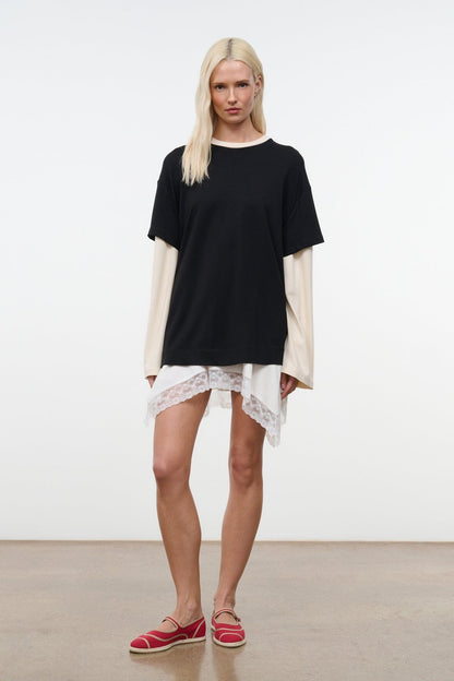 STAUD Clothing William Tee Black/Ecru