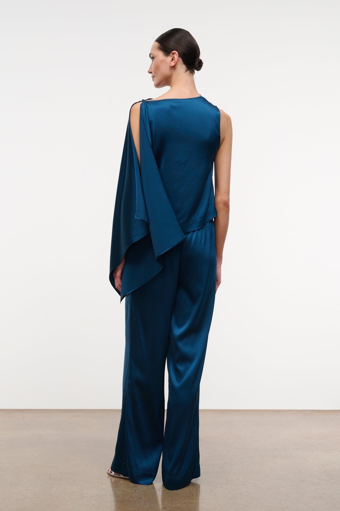 STAUD Clothing|New In Sabina Silk Top Harbor