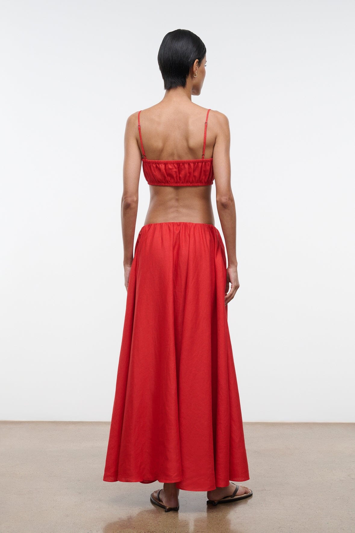 STAUD Clothing|New In Fiore Linen Top Tomato