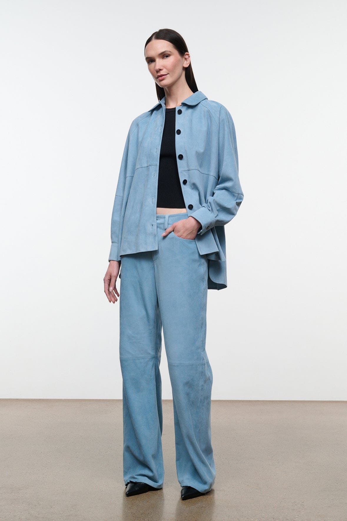 STAUD Clothing|New In Gus Suede Pant Sky