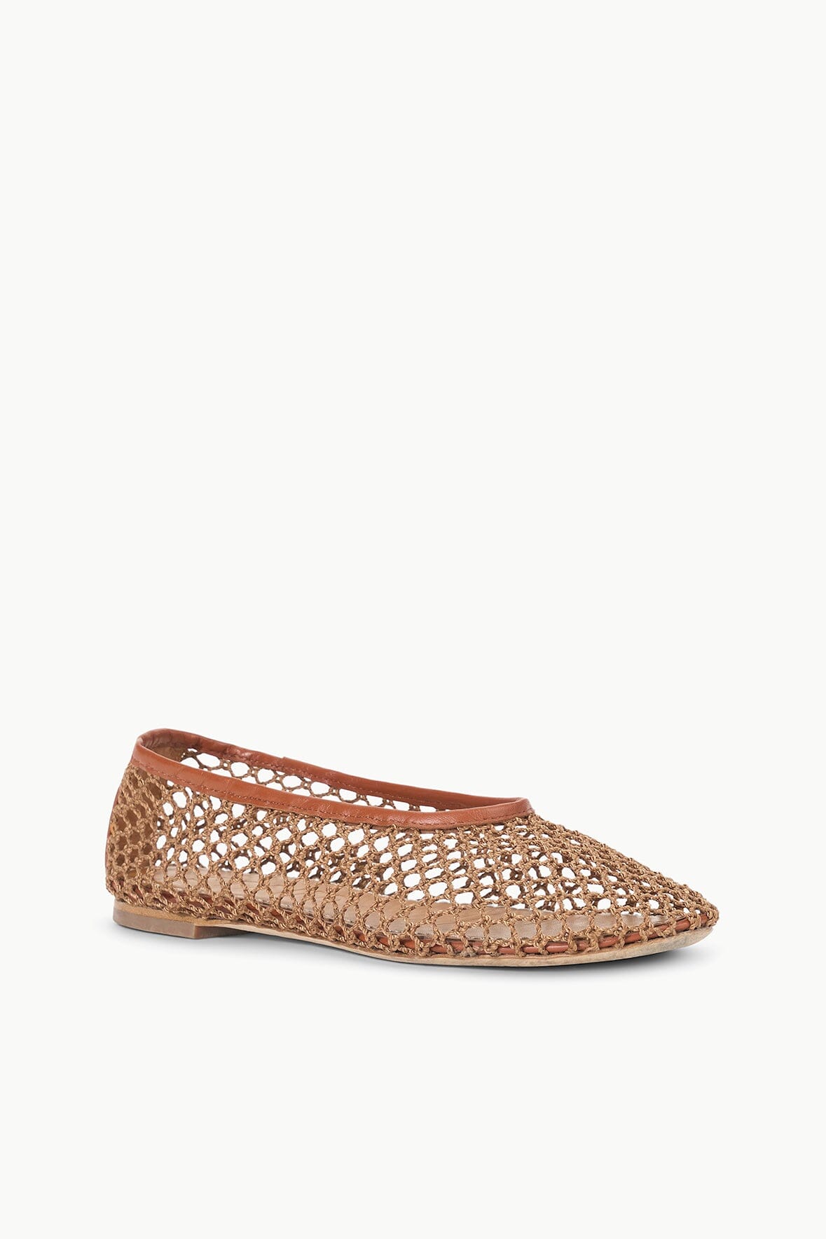 STAUD Shoes Alba Ballet Tan Netting