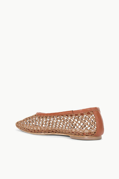 STAUD Shoes Alba Ballet Tan Netting