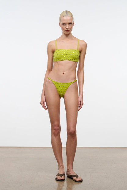 STAUD Swimwear Sara Bikini Top Citron Studs