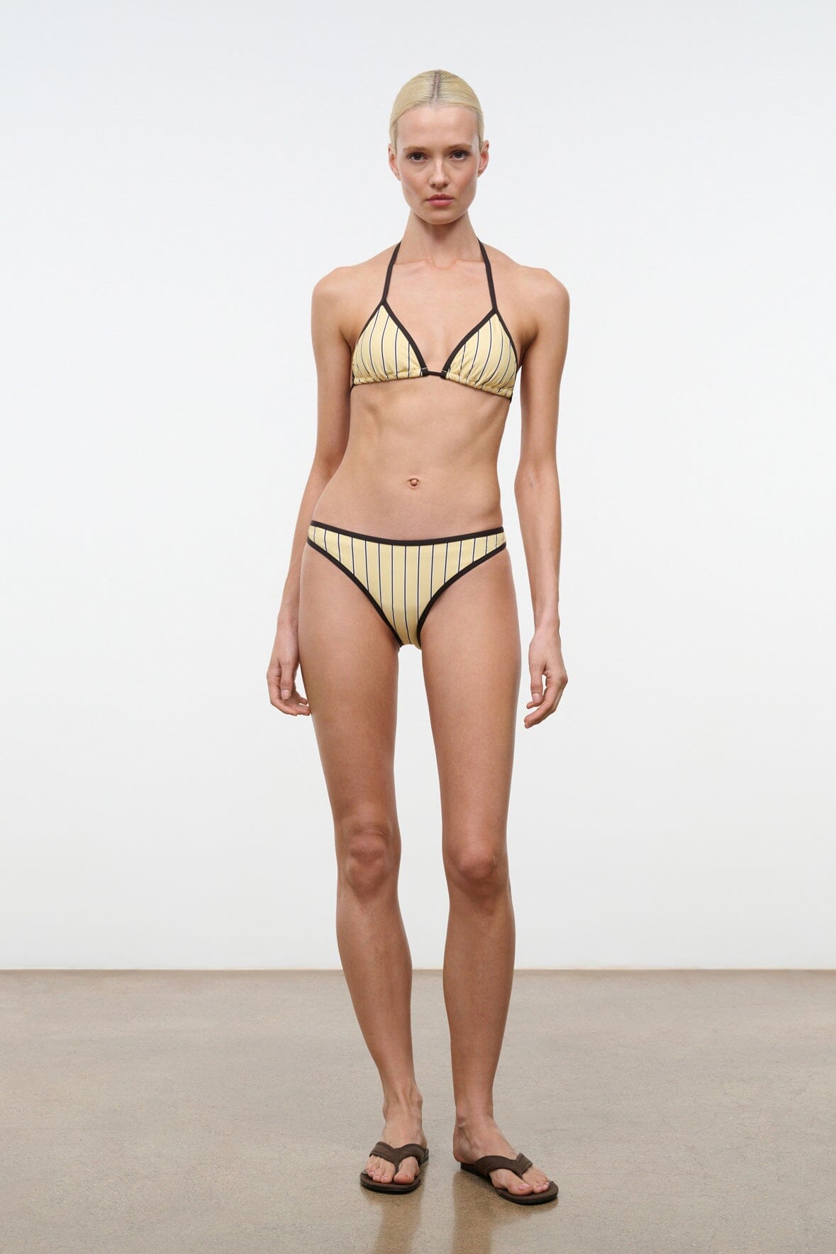 STAUD Swimwear Lido Triangle Bikini Top Monday Stripe