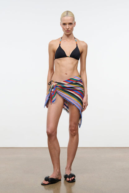 STAUD Swimwear Lido Triangle Bikini Top Black