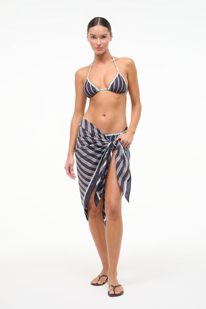STAUD Swimwear Lido Triangle Bikini Top Redondo Stripe