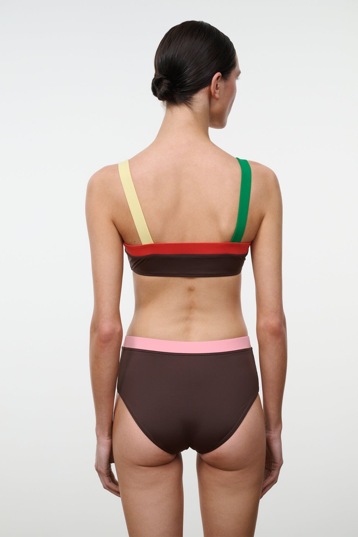 STAUD Swimwear Liv Bikini Top Dark Chocolate Multi