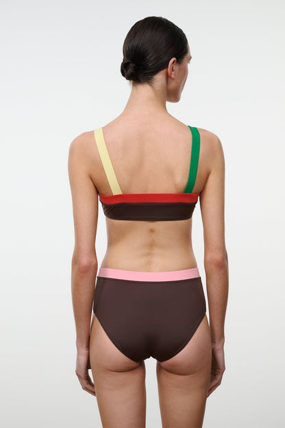 STAUD Swimwear Liv Bikini Top Dark Chocolate Multi