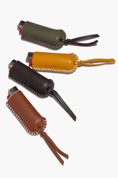 STAUD Home Pyre Leather Lighter Cover Espresso