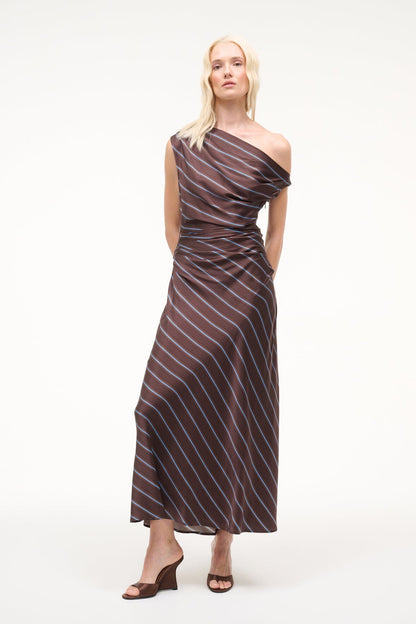 STAUD Sale Phare Silk Dress Redondo Stripe