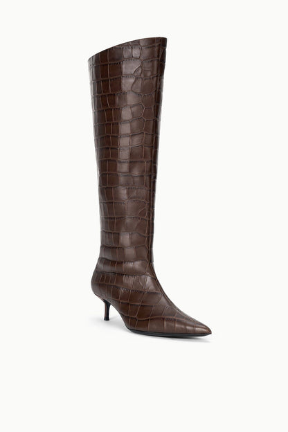 STAUD Sale Sebastian Kitten Heel Boot Espresso Croco