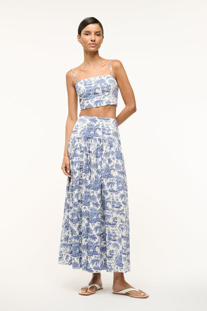 STAUD Clothing Federico Tank Blue Toile