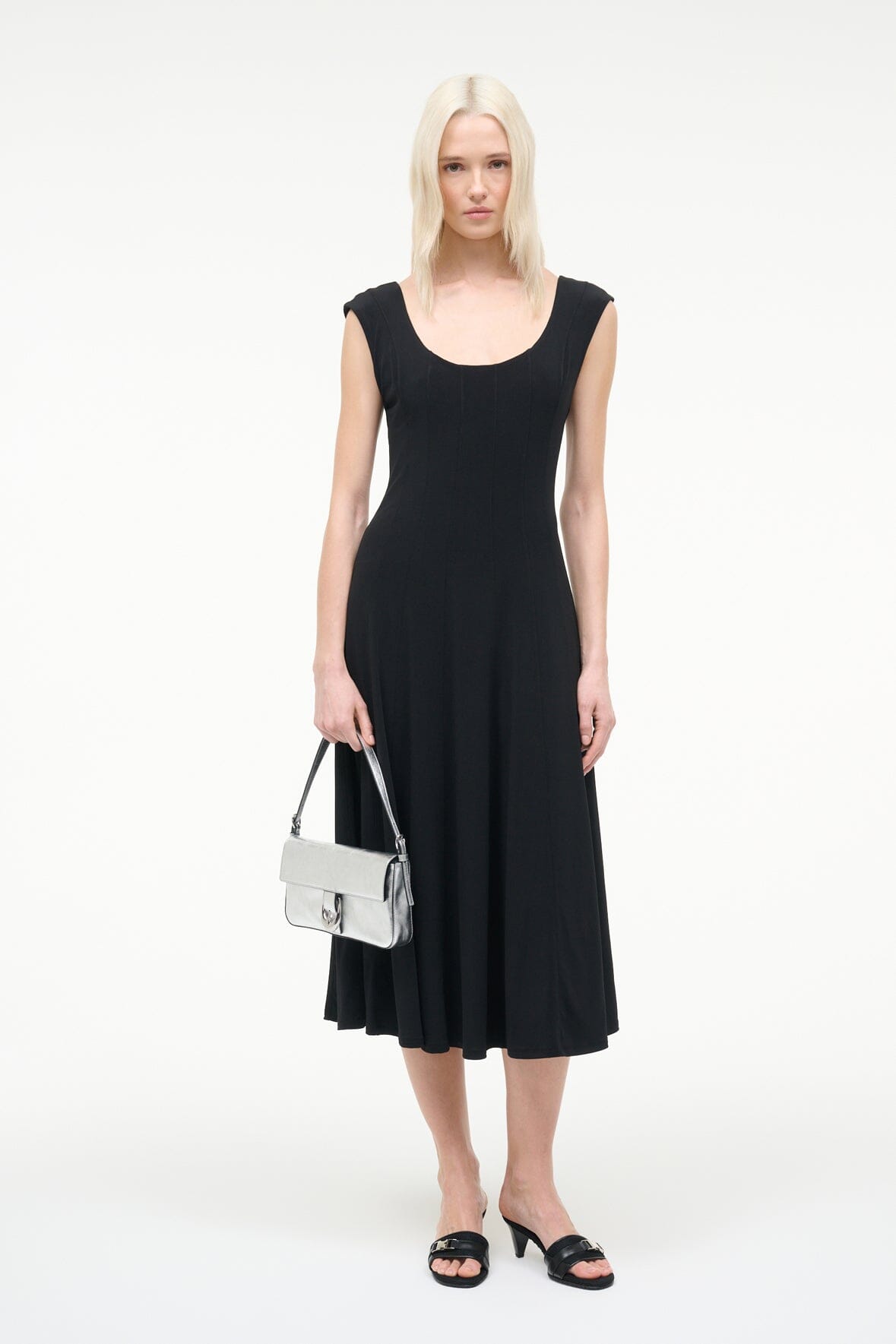 STAUD Sale Charlotte Jersey Dress Black