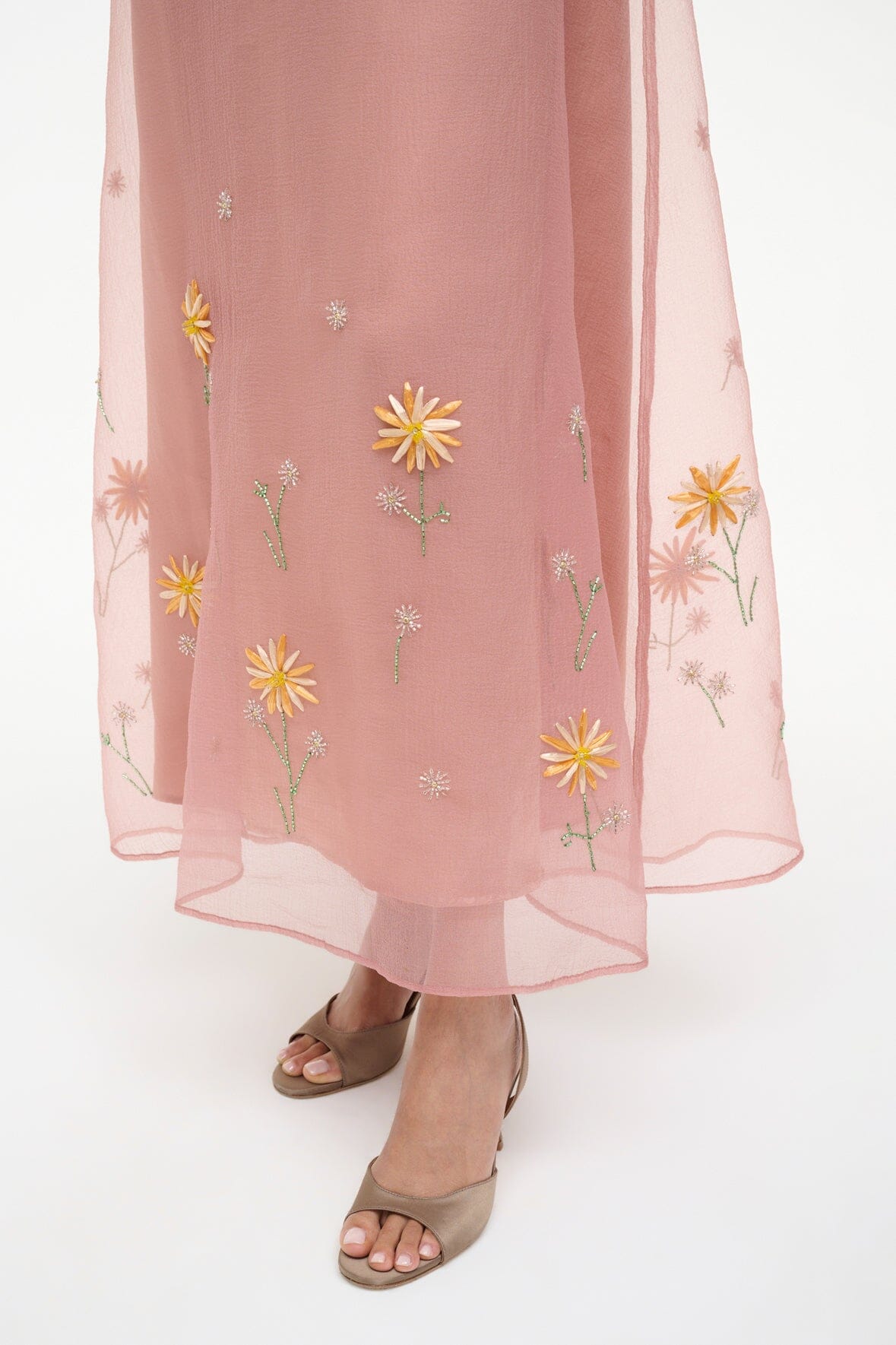 STAUD Sale Albee Dress In Dahlia Daydream Pink - Organza Evening Gown
