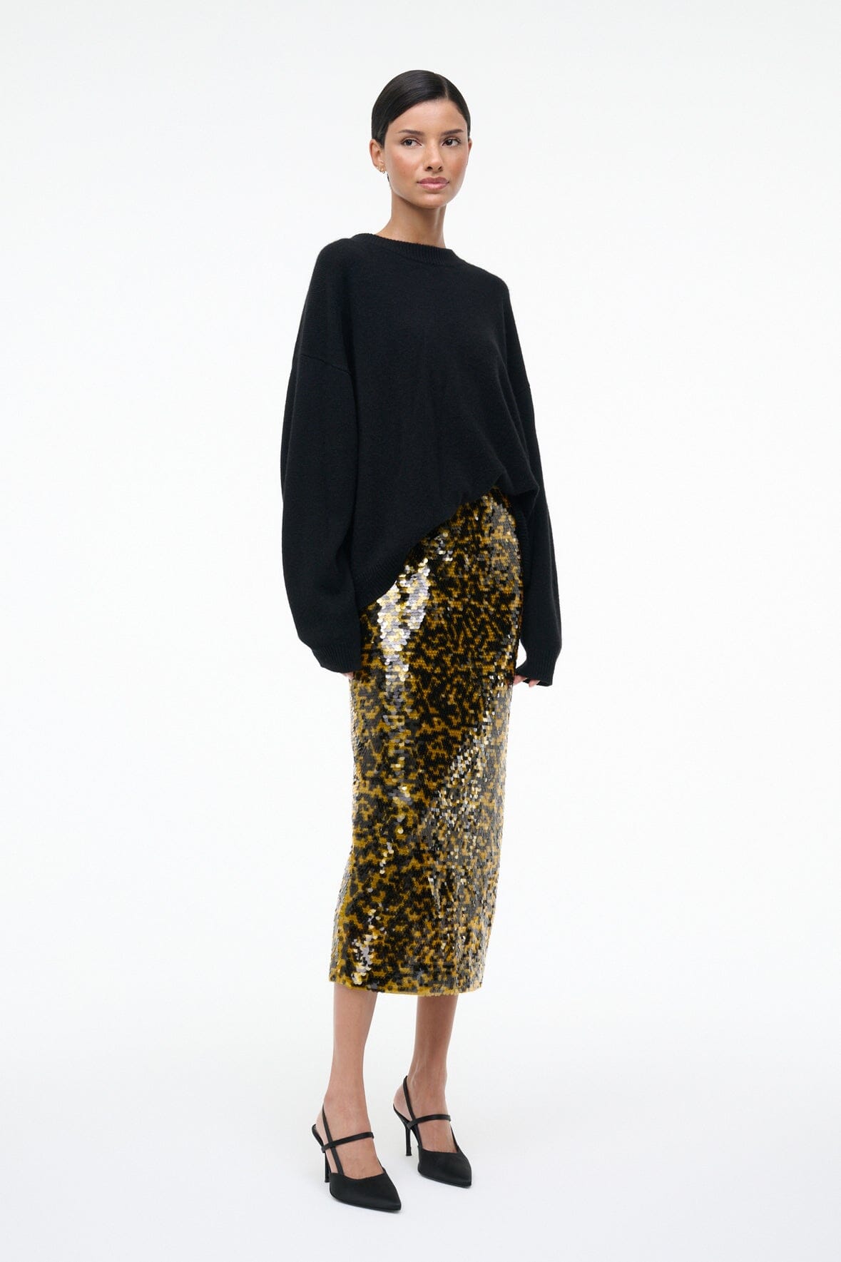 STAUD Sale Ciara Skirt Turmeric Black