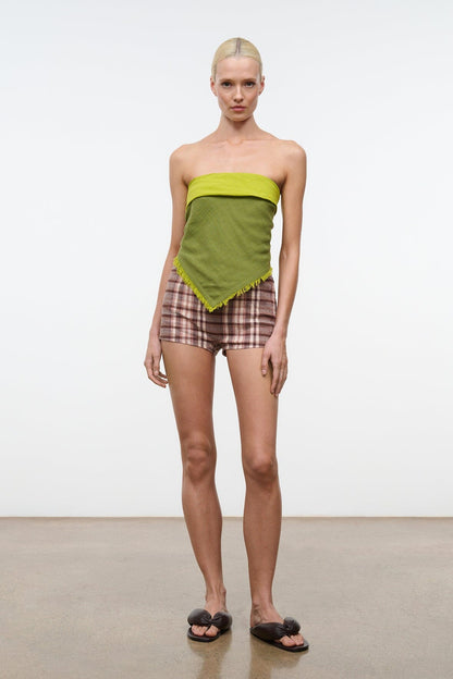 STAUD Sale Nilo Short Tuscany Plaid